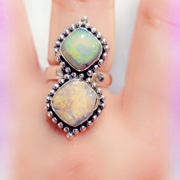 Monarch Opal Sterling Silver Gemstone Ring - Main Image